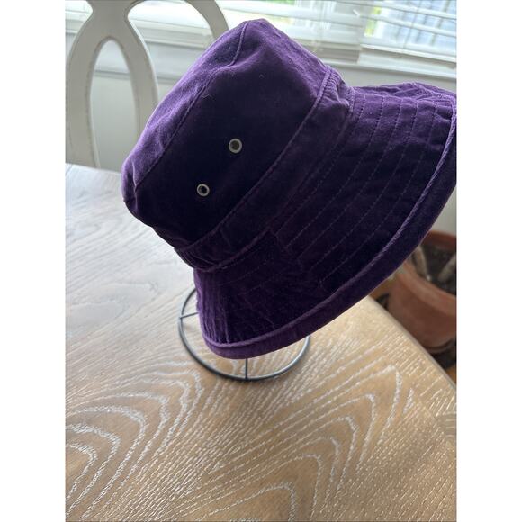 VTG Banana Republic 100% Cotton Purple Velvet Bucket Hat Whimsigoth | S‎